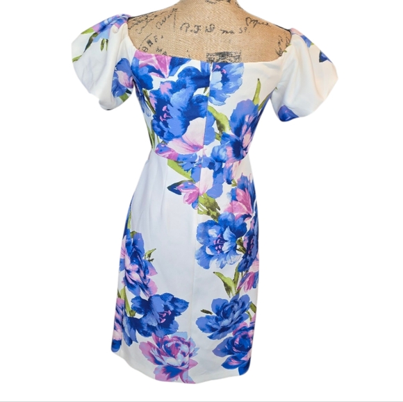 Eliza J. Floral Off-Shoulder Dress in Blue Purple and White Women's Size‎ 4 New - Picture 2 of 11